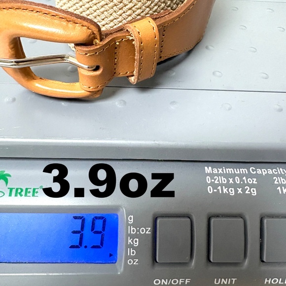 belt J. CREW XS/S tan leather stretch 2" wide 25"-29-30" waist covered buckle - Picture 12 of 12